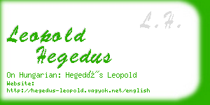 leopold hegedus business card